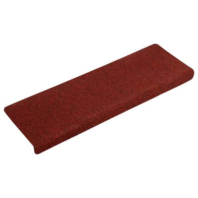 vidaXL Laiptų kilimėliai, 5vnt., tamsiai raudoni, 65x21x4cm