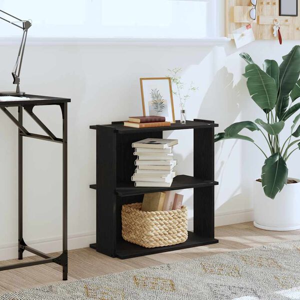 vidaXL Knygų spinta, 3 aukštų, juoda, 60x30x60cm, apdirbta mediena