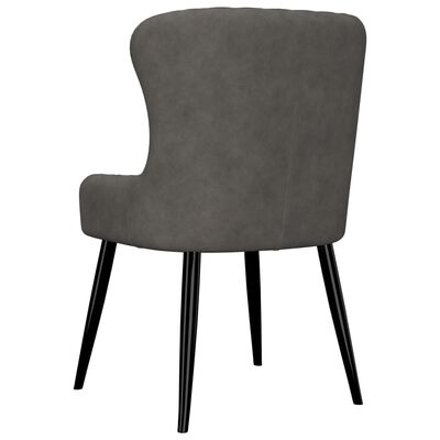 vidaXL Valgomojo kėdės, 6 vnt., pilkos spalvos, aksomas (3x282527)