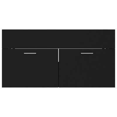 vidaXL Spintelė praustuvui, juodos spalvos, 90x38,5x46cm, MDP