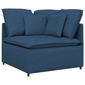 vidaXL Modulinė kampinė sofa su pagalvėlėmis, mėlyna, 100 cm
