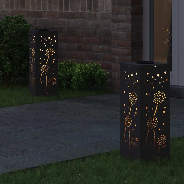 vidaXL Saulės LED &scaron;aligatvio &scaron;viesa 2 pcs Juoda