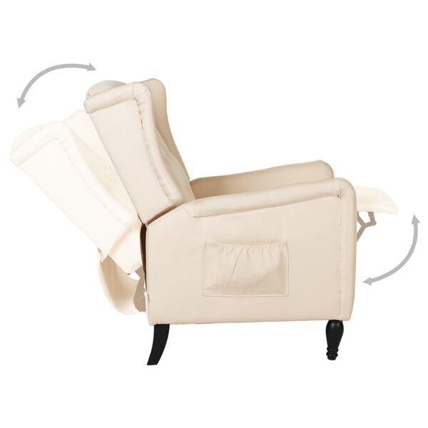 vidaXL Atlo&scaron;iamas krėslas, kreminės spalvos, audinys