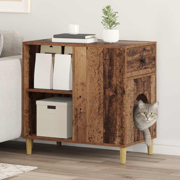 vidaXL Katės namelis Senas medis 72 x 42.5 x 70 cm Apdirbta mediena