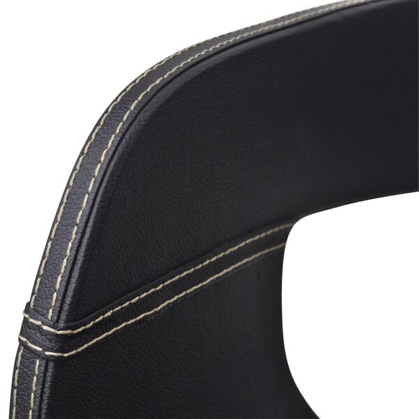 vidaXL Valgomojo kėdės, 4vnt., juodos, i&scaron;lenkta mediena, dirbtinė oda