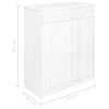 vidaXL &Scaron;oninė spintelė su 2 stalčiais, balta, 78x35x89cm, pu&scaron;is