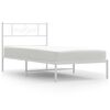 vidaXL Metalinis lovos rėmas su galvūgaliu, baltos spalvos, 107x203cm