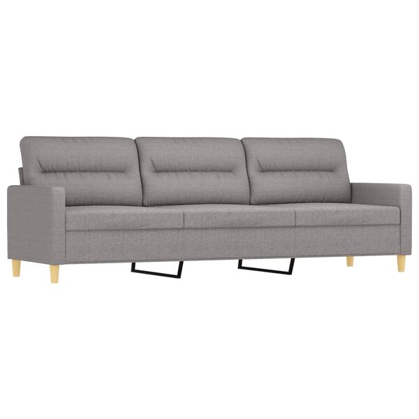 vidaXL Trivietė sofa su pakoja, &scaron;viesiai pilka, 210cm, audinys