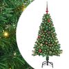 vidaXL Dirbtinė Kalėdų eglutė Žalia 150 cm PVC ir Plienas ir Plastikas