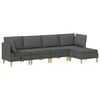 vidaXL Modulinė sofa su laikymo vieta 5 vnt. Tamsiai pilka Audinys