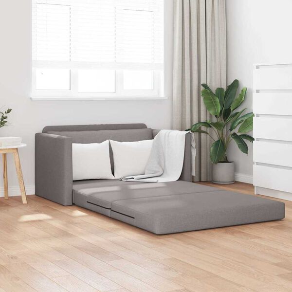 vidaXL Sofa lova 110cm Taupe audinys