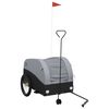 vidaXL Dviračio priekaba, juodos ir pilkos spalvos, 45kg, geležis