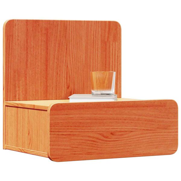 vidaXL Naktinis staliukas Vaško ruda 44 x 32,5 x 40 cm Pušies masyvas