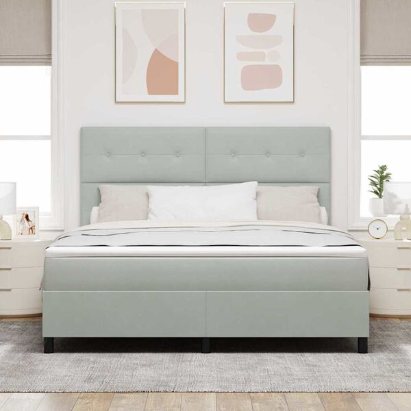 vidaXL LED Čiužinio Lova &Scaron;viesiai pilka 180 x 200 cm audinys