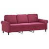 vidaXL Trivietė sofa su pakoja, raudonojo vyno spalvos, 180cm, aksomas
