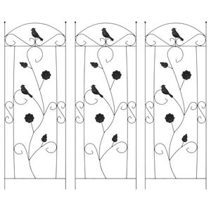 vidaXL Sodo tvora 3 vnt. Juoda 110 x 40 cm Plienas