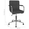 vidaXL Pasukama valgomojo kėdė, tamsiai pilka, audinys (334792)