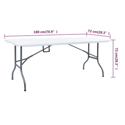 vidaXL Sodo stalas su 2 suoliukais, baltas, 180cm, plienas ir HDPE