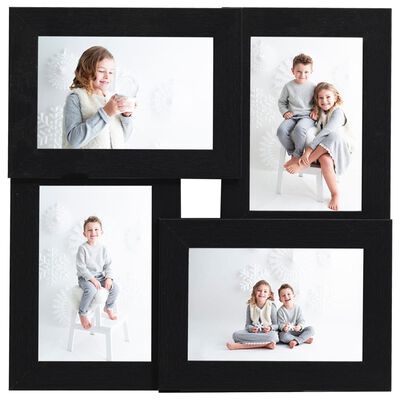 vidaXL Rėmelis-koliažas, juodos spalvos, 4x(10x15cm) nuotraukoms