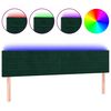 vidaXL Galvūgalis su LED, tamsiai žalias, 180x5x78/88cm, aksomas