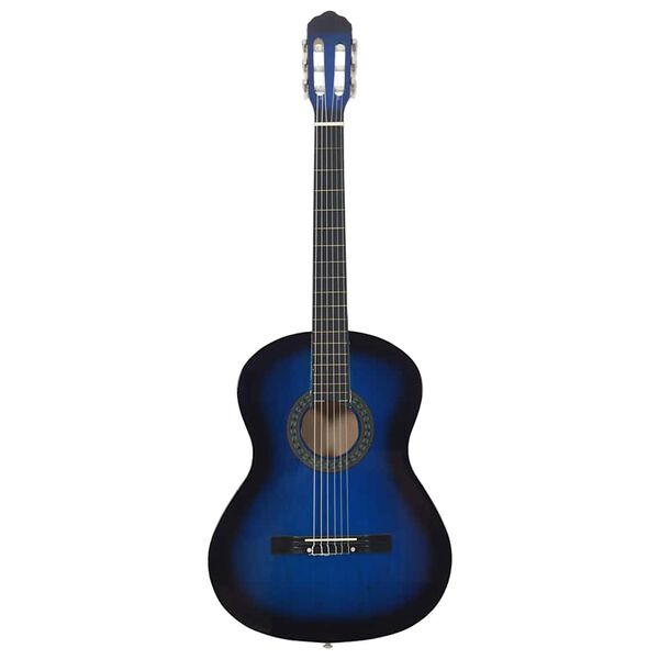 vidaXL Klasikinė gitara pradedantiesiems, mėlyna, 4/4 39", liepa