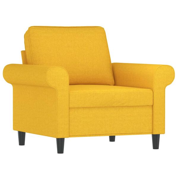 vidaXL Krėslas su pakoja, &scaron;viesiai geltonos spalvos, 60cm, audinys