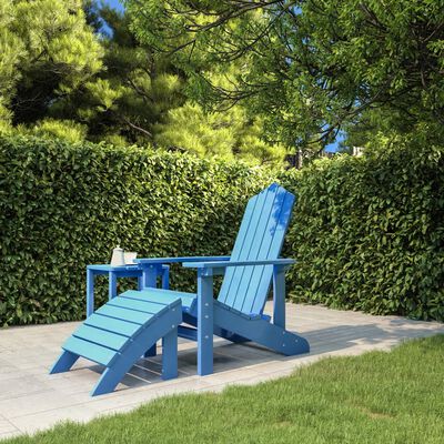 vidaXL Sodo Adirondack kėdė su pakoja, mėlynos spalvos, HDPE