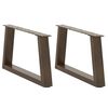vidaXL Kavos staliuko kojelės, V formos, 2 vnt., natūralus plienas, 60x(30-31,3) cm, plienas