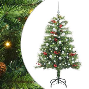 vidaXL Dirbtinė Kalėdų eglutė 150 LED &Scaron;ilta balta PVC ir metalas Žalia