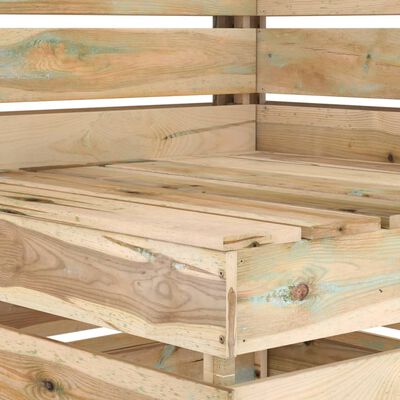 vidaXL Kampinė sodo sofa iš palečių, impregnuota pušies mediena