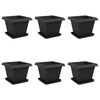 vidaXL Augalų vazonai 6 pcs Juoda 38 x 38 x 30 cm Plastmasė