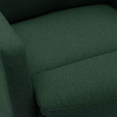 vidaXL Atsistojantis atlošiamas krėslas, tamsiai žalias, audinys