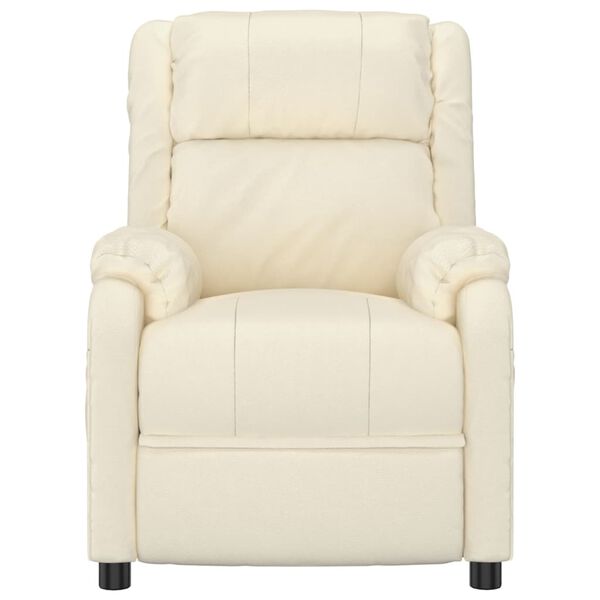 vidaXL Elektrinis masažinis krėslas, kreminės spalvos, dirbtinė oda