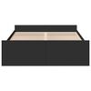vidaXL Lovos rėmas su stalčiais, juodas, 120x190cm, apdirbta mediena