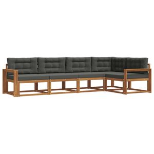 vidaXL Lauko sofos komplektas su pagalve 5 pcs Natūralus ir antracitas