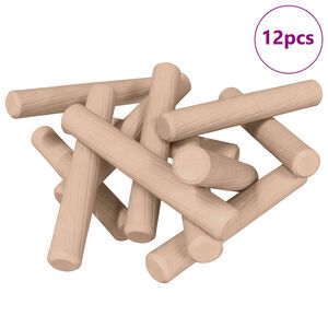 vidaXL Mediniai kai&scaron;čiai 12 pcs Ruda &Oslash;6 x 40 mm Medienos masyvas