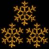 vidaXL Kalėdinės dekoracijos snaigės su LED, 3vnt., 59x59cm