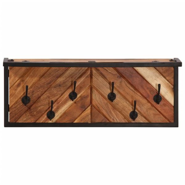 vidaXL Prie sienos montuojama paltų kabykla su 6 kabliukais, akacija