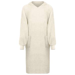 vidaXL Antklodė-džemperis su gobtuvu KINN Kreminė XL Medvilnė