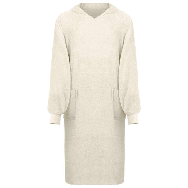 vidaXL Antklodė-džemperis su gobtuvu KINN Kreminė XL Medvilnė