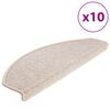 vidaXL Laiptų kilimėliai, 10 vnt., 65x24x4 cm, pilkai rudi, pusapvaliai, dideli