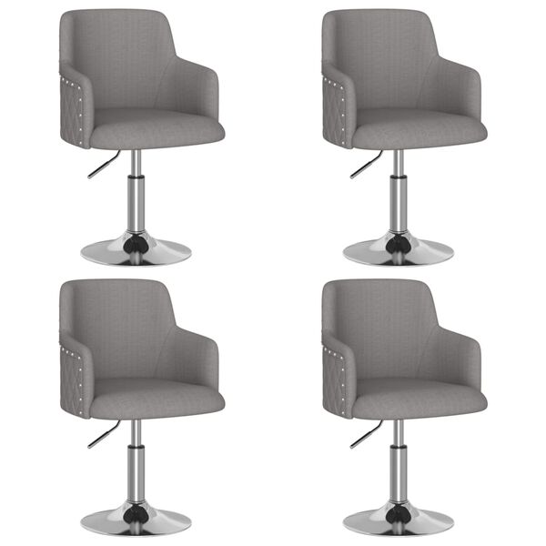 vidaXL Valgomojo kėdės, 4vnt., tamsiai pilkos, audinys