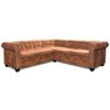 vidaXL Chesterfield penkiavietė kampinė sofa, dirbtinė oda, ruda