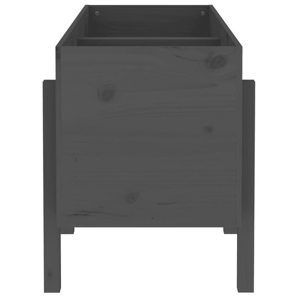 vidaXL Aukštas sodo lovelis, pilkas, 121x50x57cm, pušies masyvas