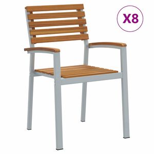 vidaXL Sodo Kėdė 8 pcs Ruda 56 x 57 x 87 cm Kietos akacijos mediena