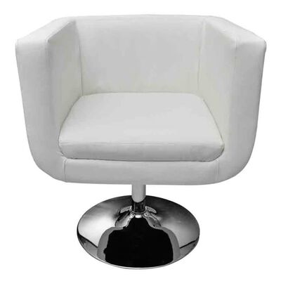 vidaXL Baro kėdės, 2 vnt., baltos, dirbtinė oda