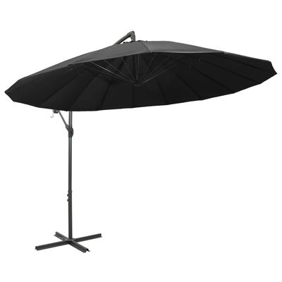 vidaXL Kabantis skėtis nuo saulės, antracito, 3m, aliuminio stulpas