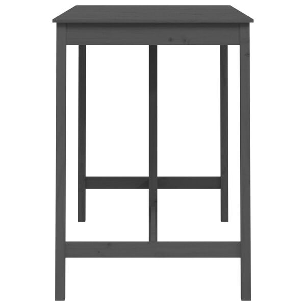 vidaXL Baro stalas, pilkas, 140x80x110cm, pušies medienos masyvas