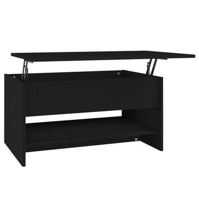 vidaXL Kavos staliukas, juodas, 80x50x40cm, apdirbta mediena