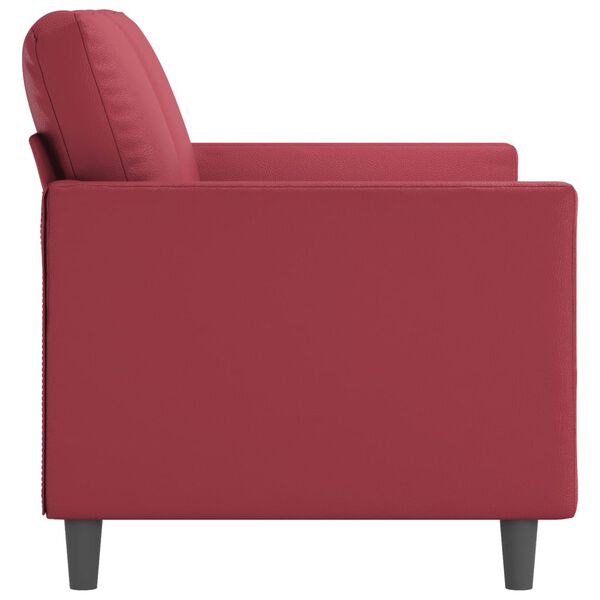 vidaXL Dvivietė sofa, raudonojo vyno spalvos, 120cm, dirbtinė oda